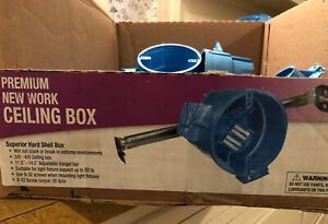 Lot of 10 -  New Work Ceiling Box W/ Hanger Bar - BH525H - Carlon SuperBlue