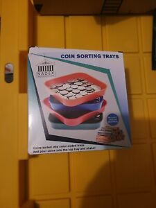 Color Coded Coin Sorting Trays and Counting Tubes. With Wrappers. FREE SHIPPING