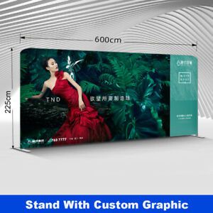 20ft Straight Fabric Backdrop Wall Trade Show Displays Booth with Custom Print