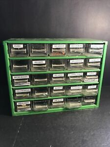 Vintage 25 Drawer Green Raaco Metal Storage Cabinet Organizer Denmark