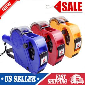 MX5500 EOS 8 Digits Price Tag Gun Labeler Labeller with Label &amp; Ink Roller X6D9
