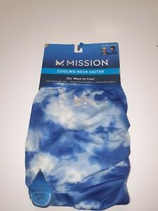 Mission Unisex Size 10x21 Cloud Lapis Blue 12-in-1 Cooling Neck Gaiter NWT