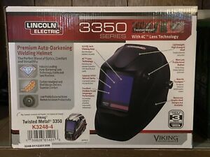 Lincoln Viking 3350 Twisted Metal Auto Darkening Welding Helmet  w/4C (K3248-4)