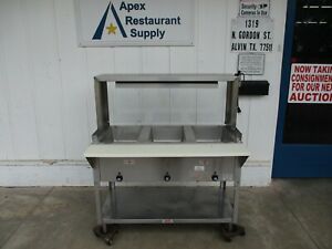 Supremetal 3 Well Steam Table With Sneeze Guard &amp; Display Light #5945