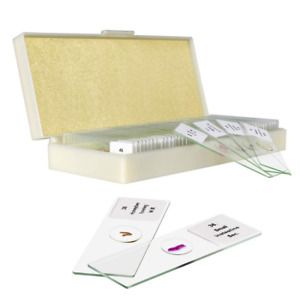 Microscope Slides Prepared Lab Specimens Set-50 Pcs Collection, Biology Sampl...