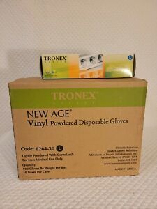 Tronex Safety Vinyl Powered Disposable Gloves A Case Of 12 Packs Size L