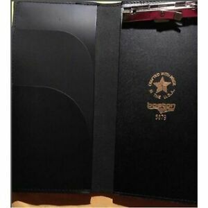 Boston Leather 5879 Citation Holder With Clip 9&#034;X4&#034; Leather Plain Black 5879-1
