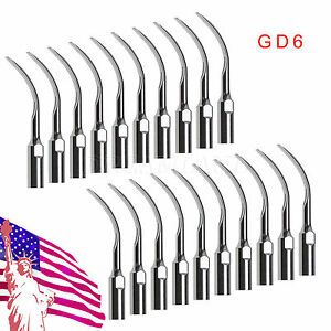 USA Stock 20 PCS Dental Ultrasonic Scaler Tips Scaling GD6 Fit DTE SATELEC