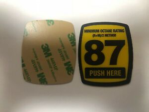 87 Octane rounded Gas Button Overlay Decal ( SHIPS FREE )
