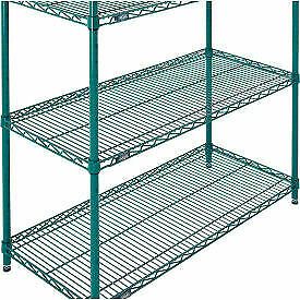 Nexel Poly-Green, 4 Tier, Wire Shelving Starter Unit, 42&#034;W x 18&#034;D x 54&#034;H 18425G