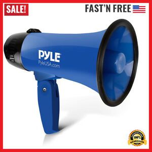 Megaphone Speaker Portable Siren Bullhorn Handheld Adjustable Volume Blue