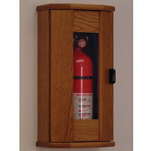 Wooden Mallet FEC21MO Fire Extinguisher Cabinet in Medium Oak with Acrylic Door