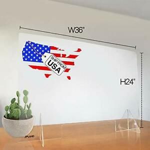 Sneeze Guards Desk Partitions Portable Acrylic Plexiglass Countertop 36&#034;x 24&#034;...