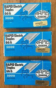 RAPID Electric STAPLES 66/6 RAPID ISABERG SWEDEN Galvanized 5000/bx NOS Qty 3 bx