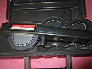 Vintage Office DYMO 1575 Executive 3 Tapewriter in Case with 3 wheels