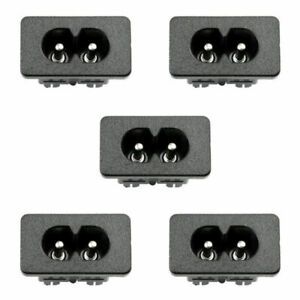 5XIEC320 C8 2 Pin Male Power Socket With Switch 2.5A 250V For Boat DIY AC-2KA EP