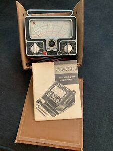 Vintage Phaostron 666 VOLT-OHM Milliammeter w leather case and manual