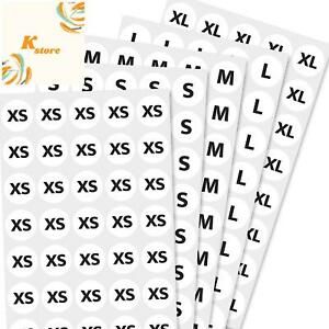 3/4&#034; Size Stickers for Clothing, Round Labels - 5 Sizes (XS, S, M, L, XL), Pack