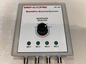 Sencore SoundPro Microphone Multiplexer MX299 with 4 microphones and stands