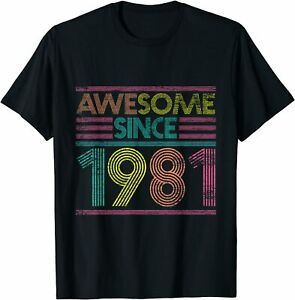 NEW LIMITED Awesome Since 1981 40th Birthday Gifts 40 Years Old Premium T-Shirt