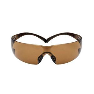 3M SecureFit Safety Glasses SF405SGAF-BLA, Black/Brown, Brown Scotchgard AF Lens