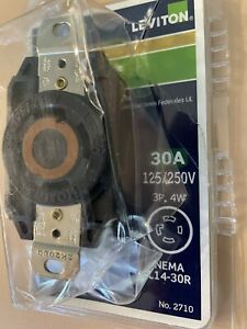 Leviton 30amp 125/230V locking receptacle, NEMA L14-30R 3P, 4W, No.2710