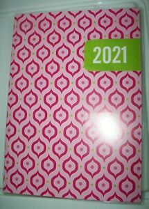 2021 MONTH @ glance Planner 7&#034; x 9&#034; Pink on PINK calendar vinyl cover planner