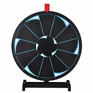 18&#034; Tabletop Editable Prize Wheel 12 Slot Spinning Game with Dry Erase