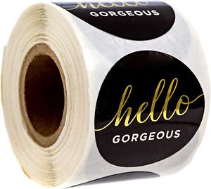Hello Gorgeous Stickers / 250 Labels Per Roll
