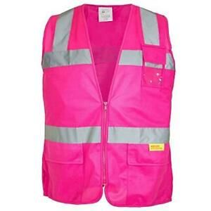 RK Safety PK0430 ANSI/ISEA Class 2 Certified Female Safety Vest (Pink, Large)