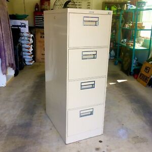 Vintage STEELCASE File Cabinet w/ Lock and Key - Vertical 4 Drawer - Legal Size