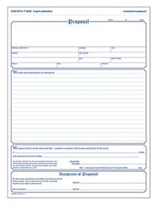 Adams Contractors Proposal Forms, 8.5 x 11.44 Inch, 3-Part, Carbonless, 50-Pa...