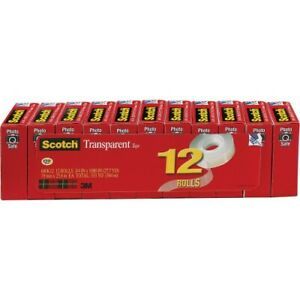 Scotch® Transparent Tape, 3/4&#034; x 1000&#034; - 600K12