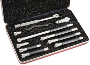 Starrett 823BZ Tubular Inside Micrometer Set with Case, 1.5-12&#034; Range, .001&#034; NEW