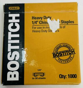 Stanley Bostitch Heavy Duty Staples 0.25&#034; Leg Length 1000/Box (SB351/4-1M) Used*