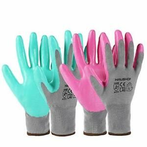 6 Pairs Garden Gloves for Women, Nitrile Coated Working Medium(Pack of 12)