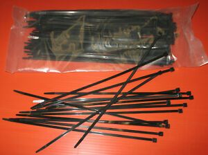 11&#034; High Quality BLACK CABLE TIES - WIRE TIES - ZIP TIES - Sealed bag of 100