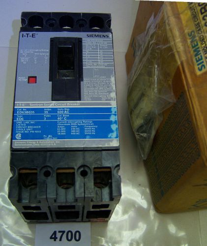 (4700) siemens circuit breaker 35a ed63b035 3p 18ka ld lug for sale