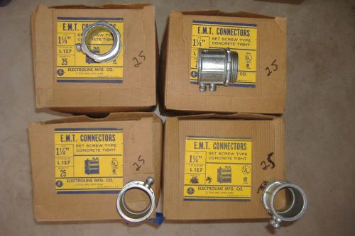 4 boxes of 25 emt 1 1/4&#034; connectors for sale