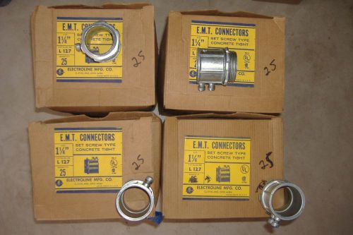 4 BOXES OF 25 EMT 1 1/4&#034; CONNECTORS