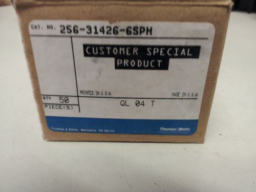 T&amp;B 256-31426-6SPH NEW IN BOX #14-#10 2 HOLE 1/4&#034; 90 DEGREE CRIMP 50 PACK #B42