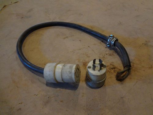 Turn &amp; pull 20a 125/250v male and female connector plug with wire (4 wire)- used for sale