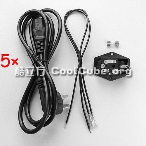5pcs makerbot 3d printer kit 1m three plug cord + power outlet with switch &amp;fuse for sale