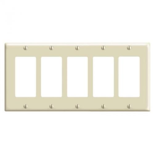 Decora switch 5-gang plate ivory 80423-i leviton mfg decorative switch plates for sale