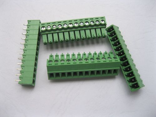20 pcs 12 pin 3.81mm screw terminal block connector pluggable type green for sale