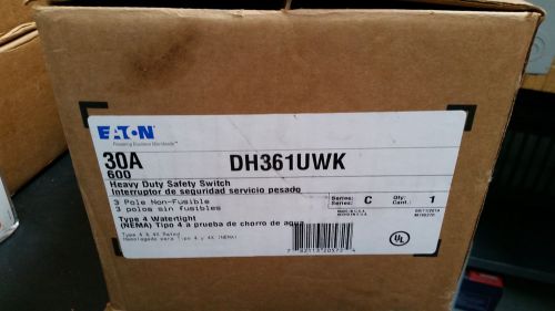 EATON CUTLER-HAMMER SAFETY SWITCH DH361UWK-CSA 30A 600V Non-Fusible (NEW)