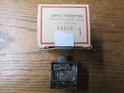 New nos cutler hammer e30jg compact pushbutton operator with indicator light for sale