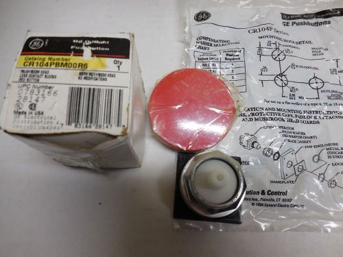 GENERAL ELECTRIC CR104PBM00R6 Pushbutton,30mm,2-3/8In Mushroom,Red