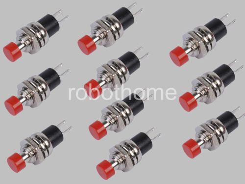 10pcs Red Mini Lockless Momentary ON/OFF Push button Switch brand new