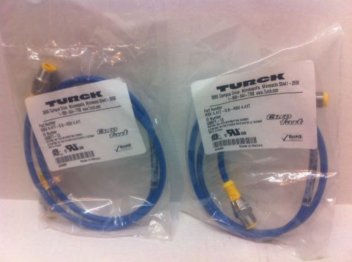 Lot (2) new! turck euro-fast cordsets / cables rsv 4.41t-0.8-rsv 4.41t for sale